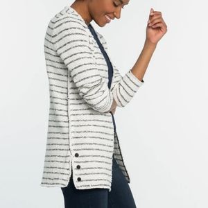 {NIC + ZOE} Atlas Stripe Open-front Jacket Small